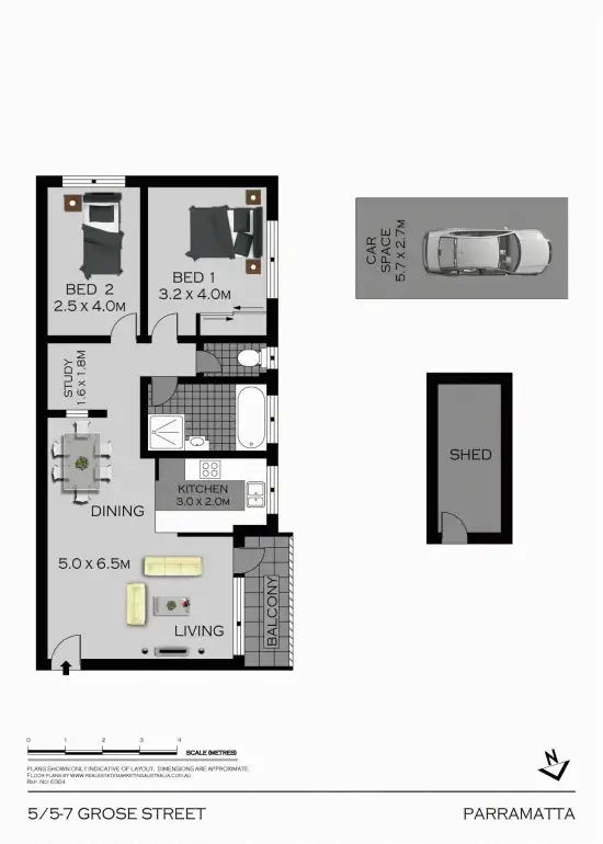 Floorplan of Homely unit listing, 5/5-7 Grose Street, Parramatta NSW 2150