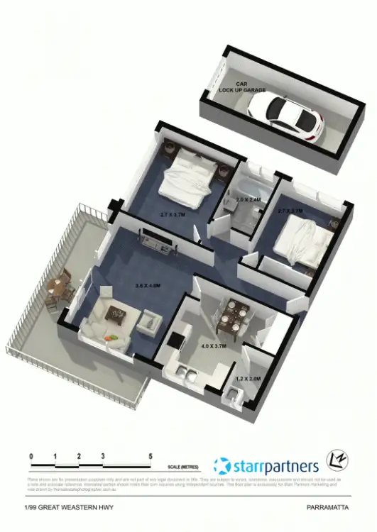 Floorplan of Homely unit listing, 1/99 Great Western Highway, Parramatta NSW 2150