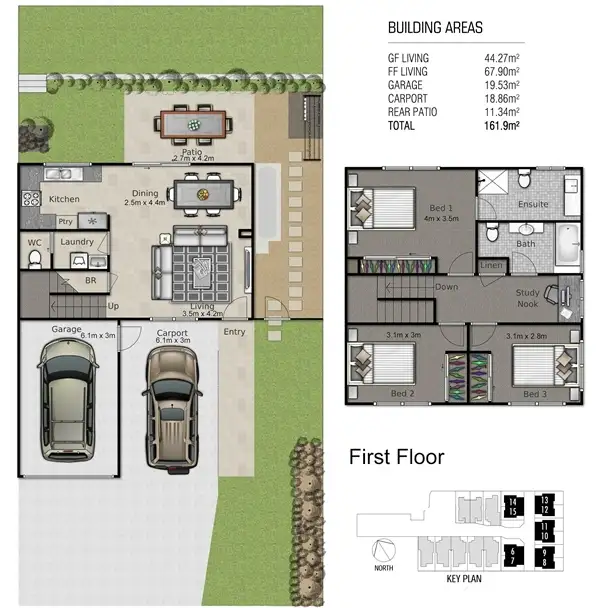 Floorplan of Homely townhouse listing, 15/145 Northcote Street, Brighton QLD 4017