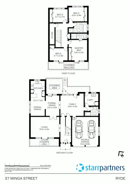 Floorplan of Homely house listing, 37 Minga St, Ryde NSW 2112