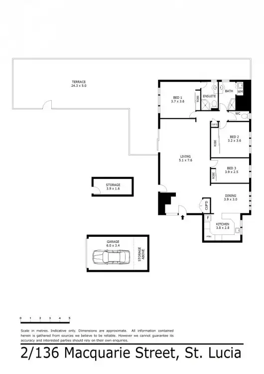 Floorplan of Homely unit listing, 2/136 Macquarie Street, St Lucia QLD 4067