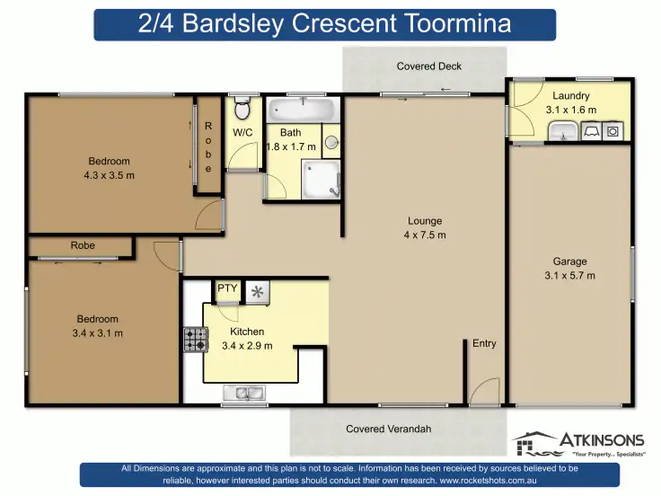 Floorplan of Homely villa listing, 2/4 Bardsley Crescent, Toormina NSW 2452