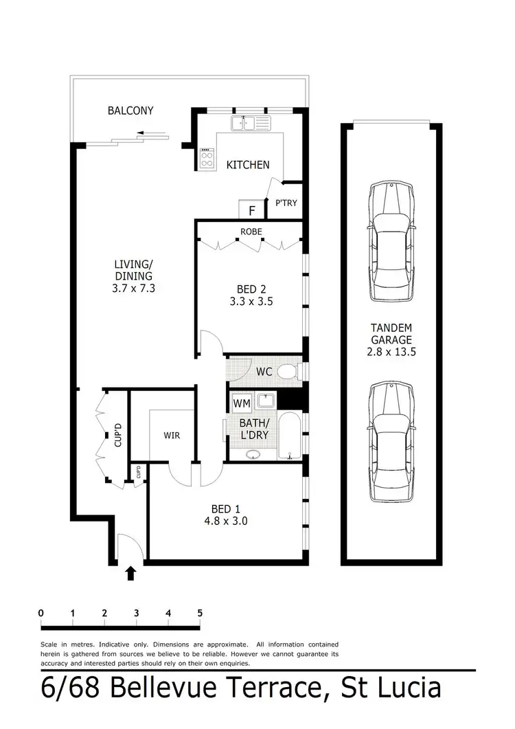 Floorplan of Homely unit listing, 6/68 Bellevue Terrace, St Lucia QLD 4067