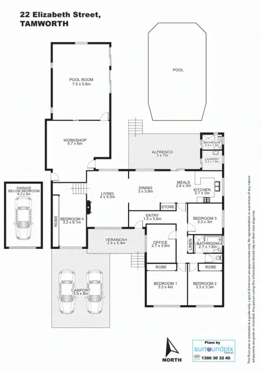 Floorplan of Homely house listing, 22 Elizabeth Street, Tamworth NSW 2340