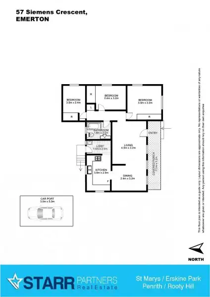 Floorplan of Homely house listing, 57 Siemens Crescent, Emerton NSW 2770