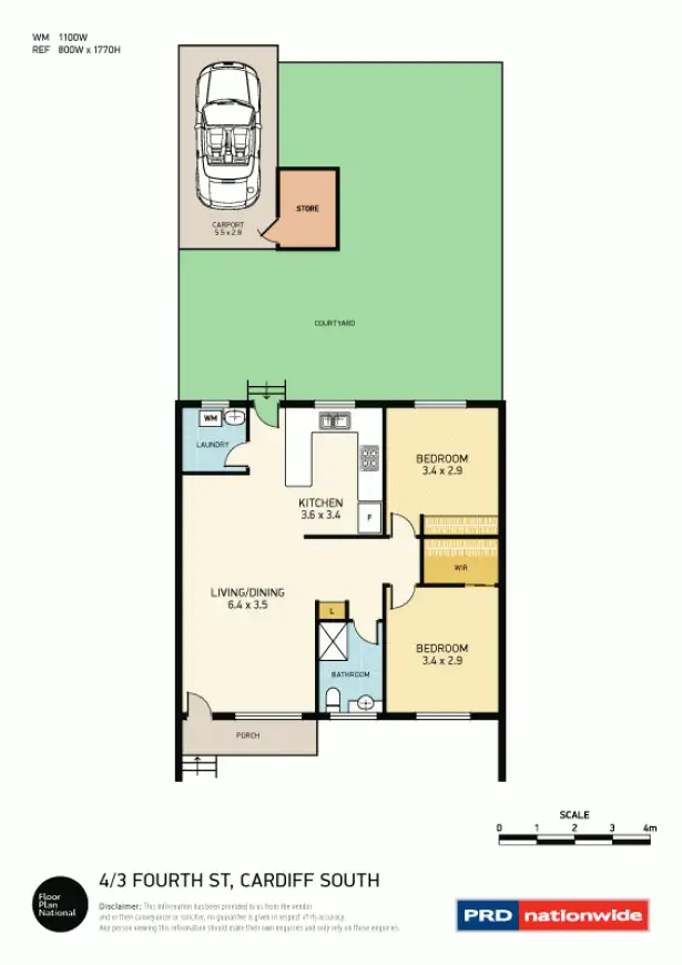 Floorplan of Homely villa listing, 4/3 Fourth Street, Cardiff South NSW 2285