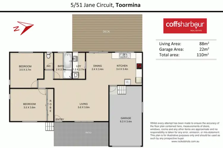 Floorplan of Homely villa listing, 5 / 51 Jane Circuit, Toormina NSW 2452