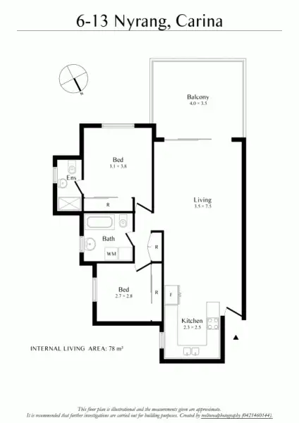Floorplan of Homely unit listing, 6/13 Nyrang Street, Carina QLD 4152