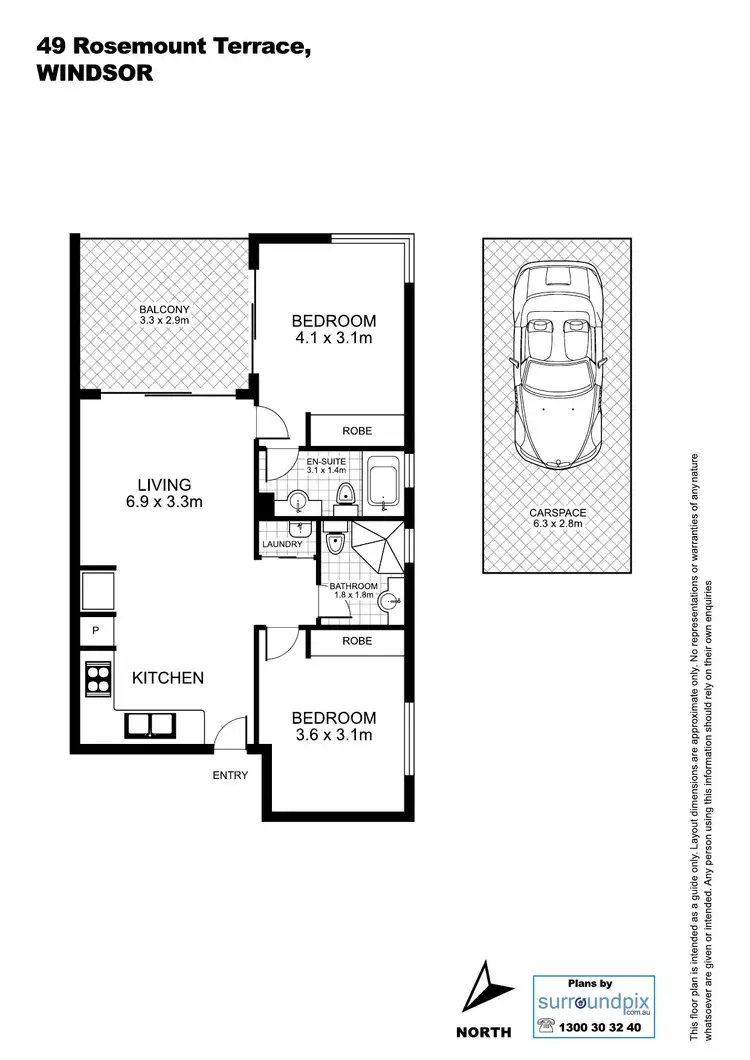 Floorplan of Homely unit listing, 7/49 Rosemount Terrace, Windsor QLD 4030
