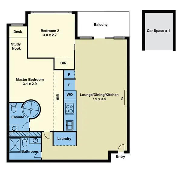 Floorplan of Homely apartment listing, 707/20-22 Dorcas Street, South Melbourne VIC 3205