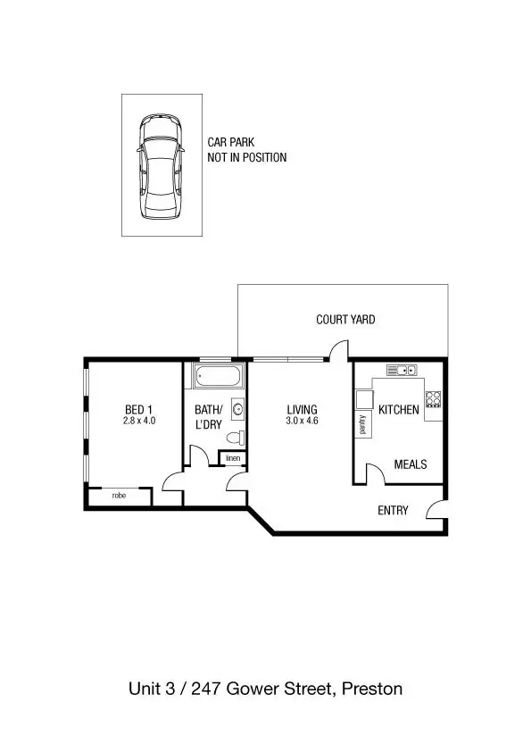 Floorplan of Homely apartment listing, 3/247 Gower Street, Preston VIC 3072