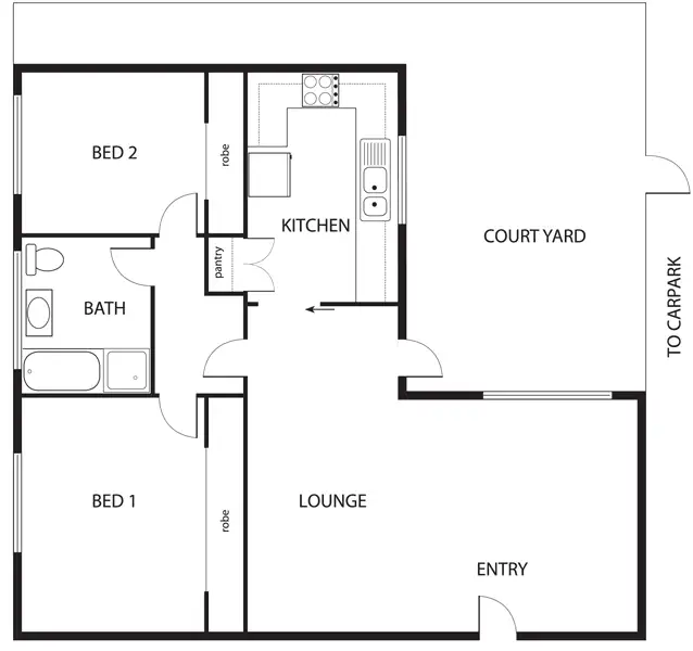 Floorplan of Homely apartment listing, 2/55C DeCarle St, Brunswick VIC 3056