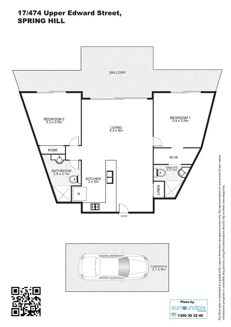 Floorplan of Homely unit listing, 17/474 Upper Edward Street, Spring Hill QLD 4000