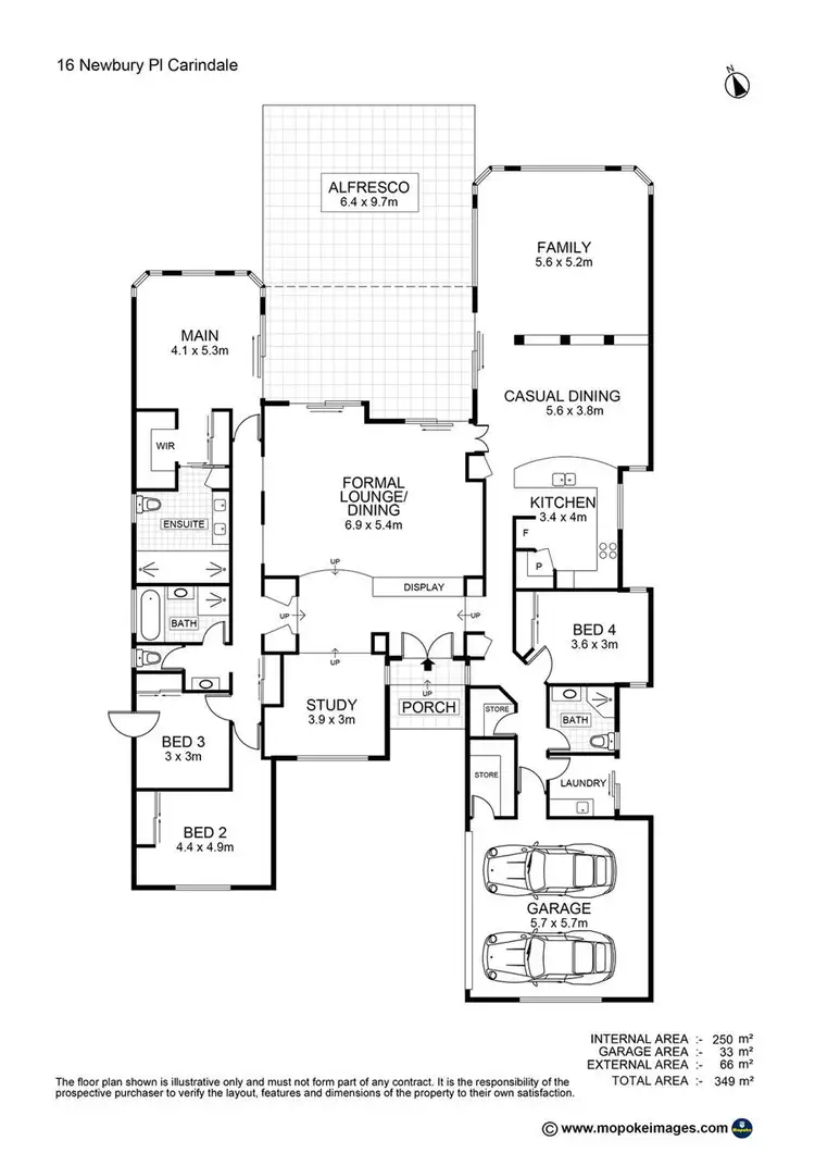 Floorplan of Homely house listing, 16 Newbury Place, Carindale QLD 4152