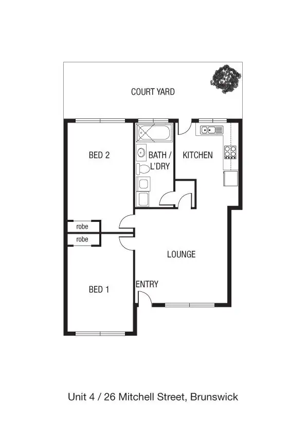 Floorplan of Homely villa listing, 4/26 Mitchell Street, Brunswick VIC 3056