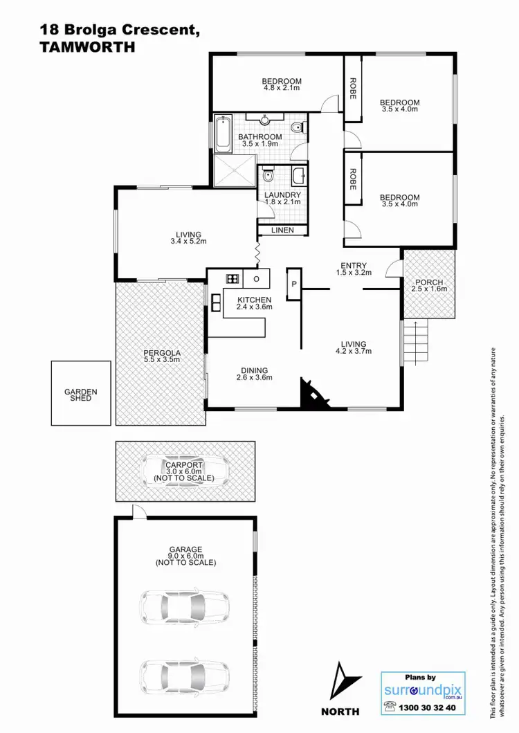 Floorplan of Homely house listing, 18 Brolga Crescent, Tamworth NSW 2340