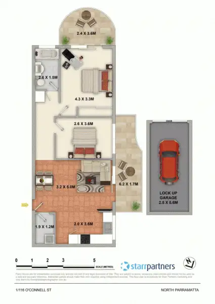 Floorplan of Homely unit listing, 1/116 O'connell Street, North Parramatta NSW 2151