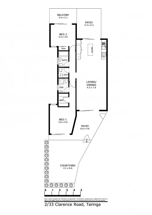 Floorplan of Homely unit listing, 2/33 Clarence Road, Indooroopilly QLD 4068