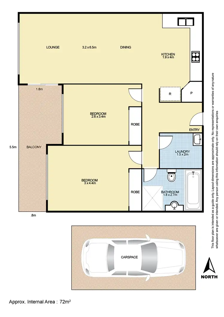 Floorplan of Homely unit listing, 2/78 Barbara Boulevarde, Seven Hills NSW 2147