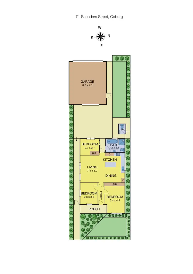Floorplan of Homely house listing, 71 Saunders Street, Coburg VIC 3058