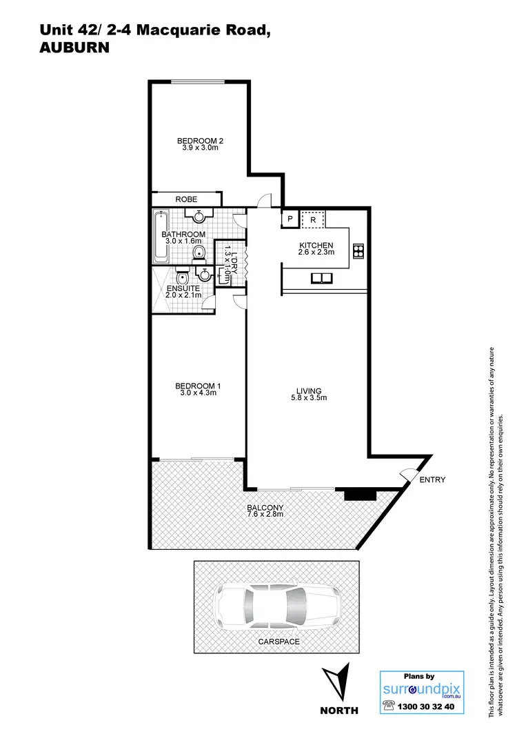 Floorplan of Homely unit listing, 42/2-4 Macquarie Road, Auburn NSW 2144