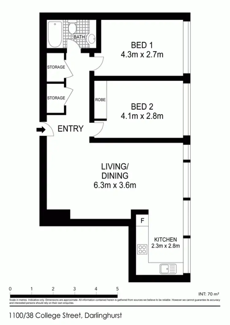 Floorplan of Homely apartment listing, 1100/38 College St, Darlinghurst NSW 2010