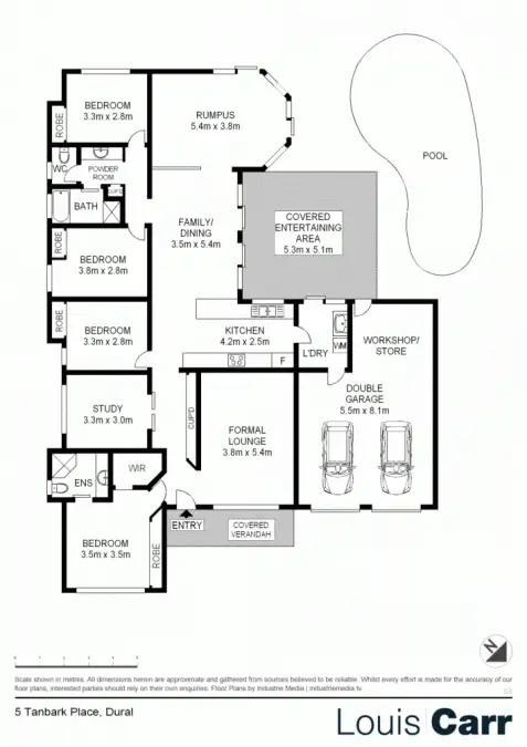 Floorplan of Homely house listing, 5 Tanbark Pl, Dural NSW 2158