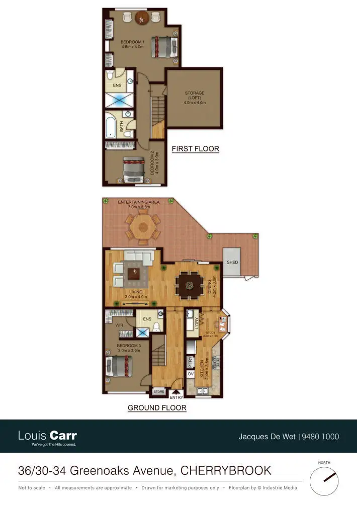 Floorplan of Homely townhouse listing, 36/30-34 Greenoaks Avenue, Cherrybrook NSW 2126