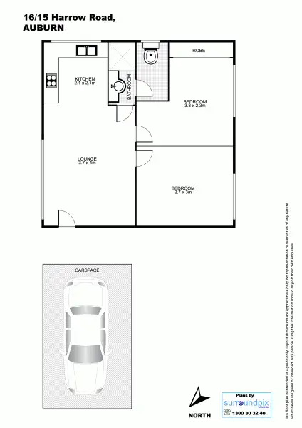 Floorplan of Homely unit listing, 16/15 Harrow Road, Auburn NSW 2144