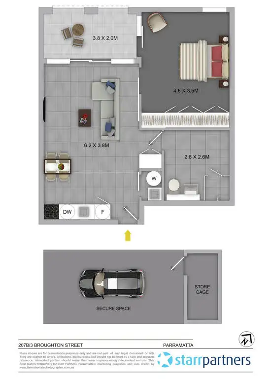 Floorplan of Homely apartment listing, 207B/3 Broughton Street, Parramatta NSW 2150