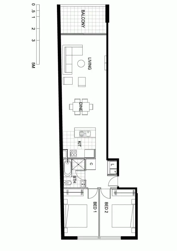 Floorplan of Homely apartment listing, 704/9 Watt Street, Newcastle NSW 2300