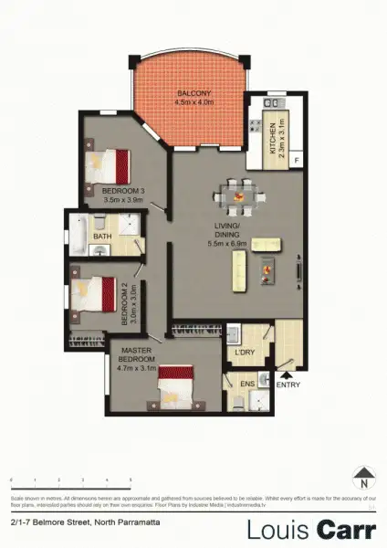 Floorplan of Homely unit listing, 2/1-7 Belmore Street, North Parramatta NSW 2151