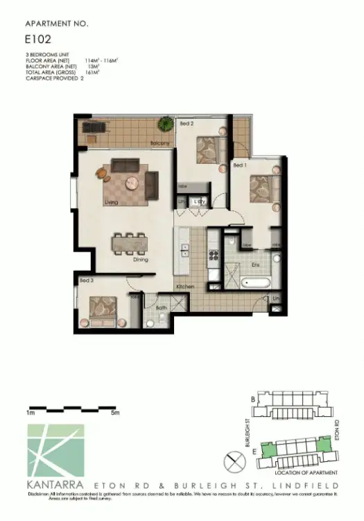 Floorplan of Homely apartment listing, E102/1-3 Eton Road, Lindfield NSW 2070