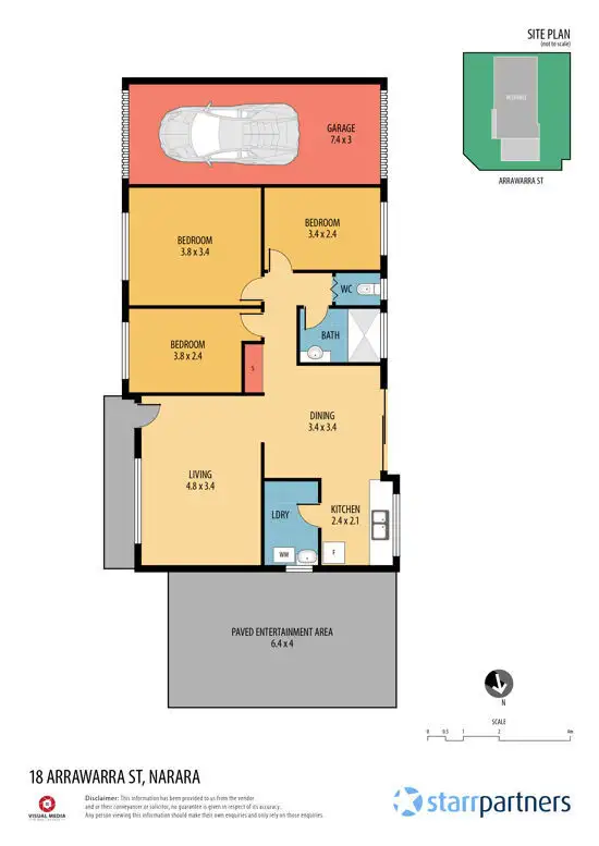 Floorplan of Homely semi-detached listing, 18 Arrawarra Street, Narara NSW 2250