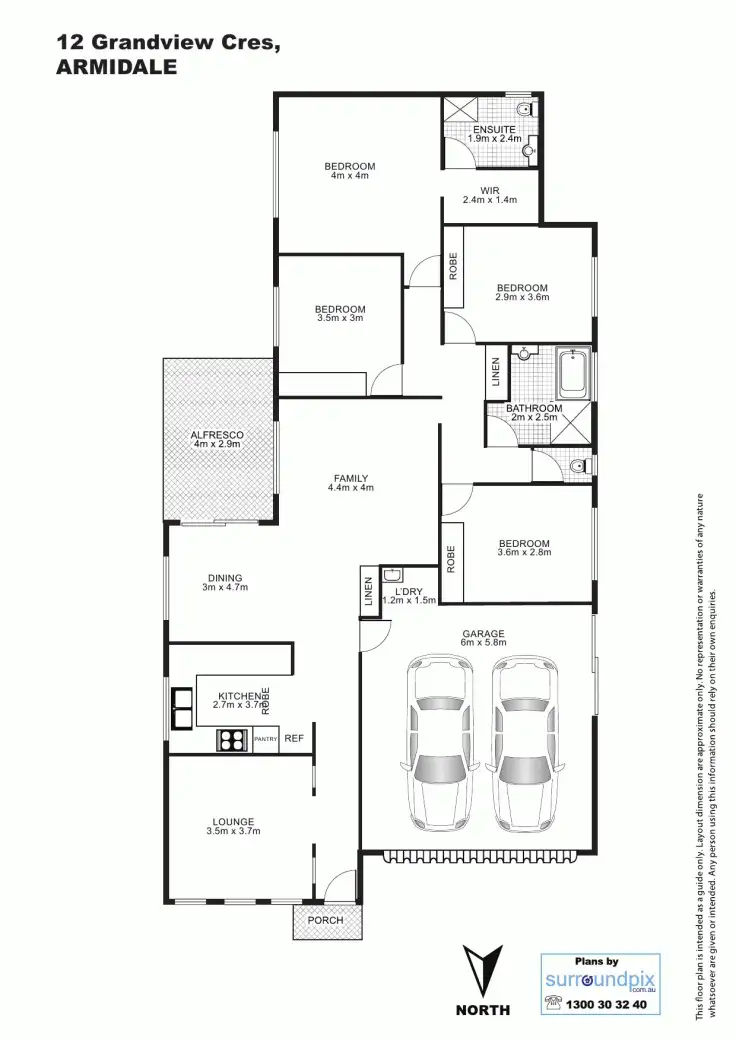 Floorplan of Homely house listing, 12 Grandview, Armidale NSW 2350