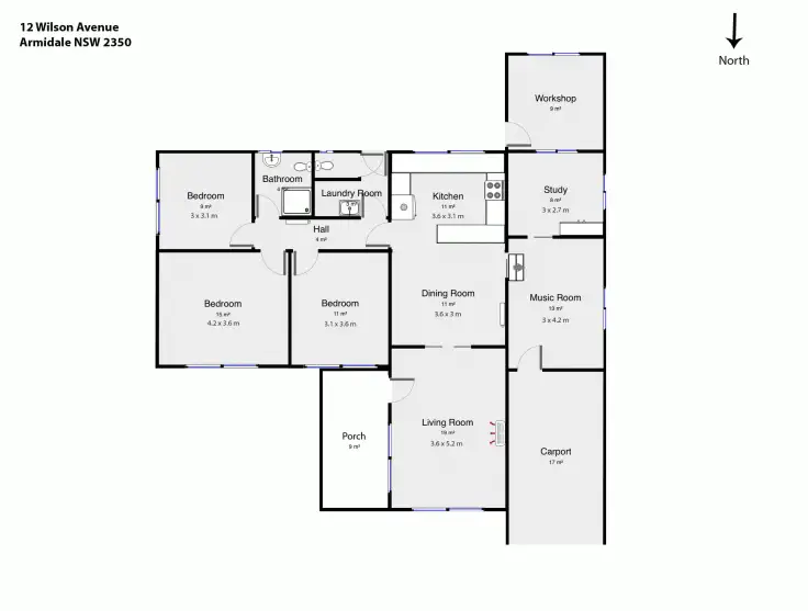 Floorplan of Homely house listing, 12 Wilson Avenue, Armidale NSW 2350