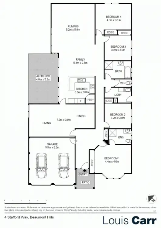 Floorplan of Homely house listing, 4 Stafford Way, Beaumont Hills NSW 2155