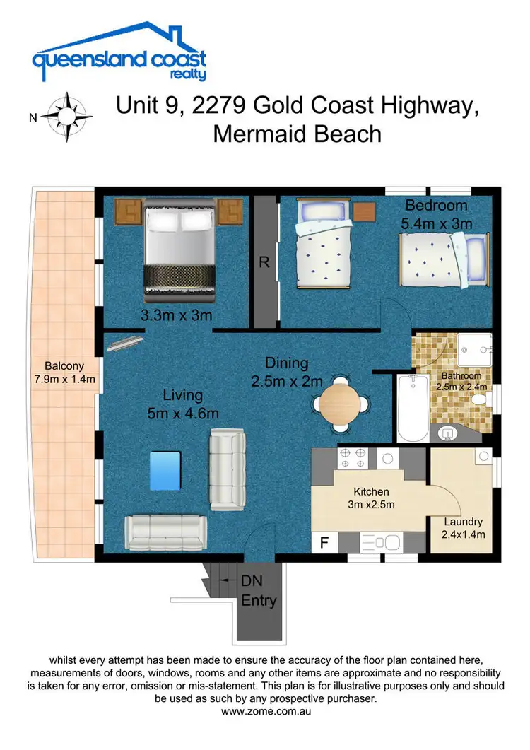 Floorplan of Homely unit listing, 9/2279 Gold Coast Highway, Mermaid Beach QLD 4218