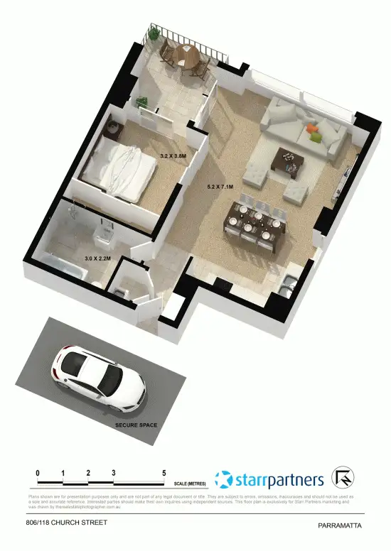 Floorplan of Homely unit listing, 806/118 Church Street, Parramatta NSW 2150