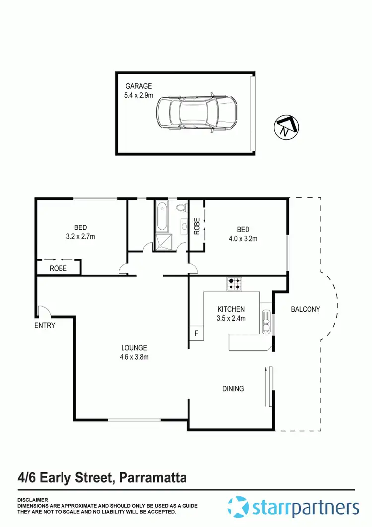 Floorplan of Homely unit listing, 4/6 Early Street, Parramatta NSW 2150