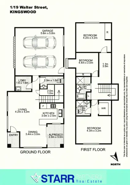 Floorplan of Homely townhouse listing, 1/19 Walter St, Kingswood NSW 2747