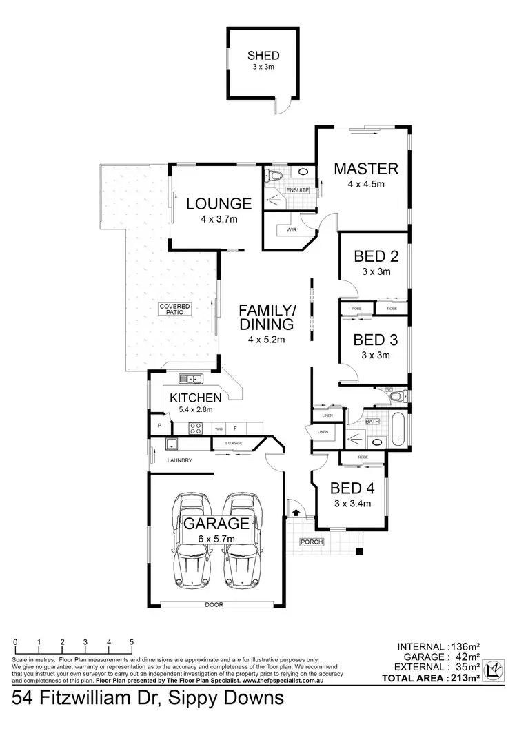 Floorplan of Homely house listing, 54 Fitzwilliam Drive, Sippy Downs QLD 4556