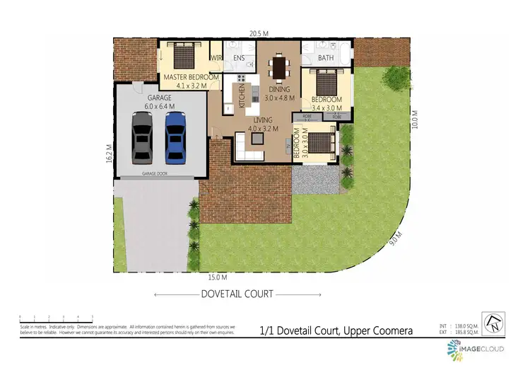 Floorplan of Homely semi-detached listing, 1/1 Dovetail Court, Upper Coomera QLD 4209