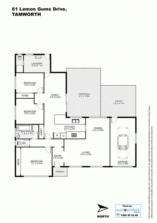 Floorplan of Homely house listing, 61 Lemon Gums Drive, Tamworth NSW 2340