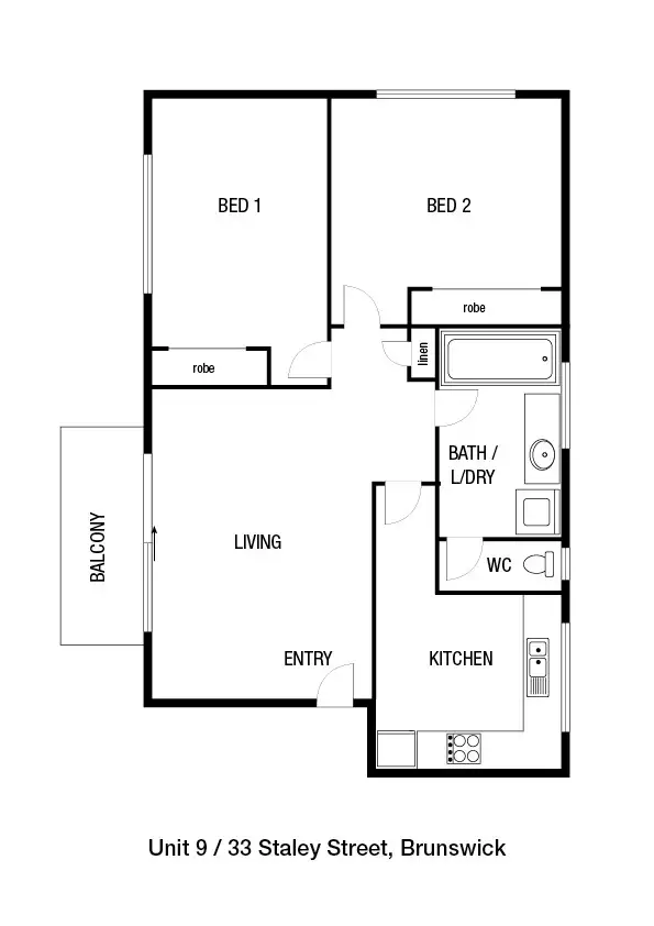 Floorplan of Homely apartment listing, 9/33 Staley St, Brunswick VIC 3056