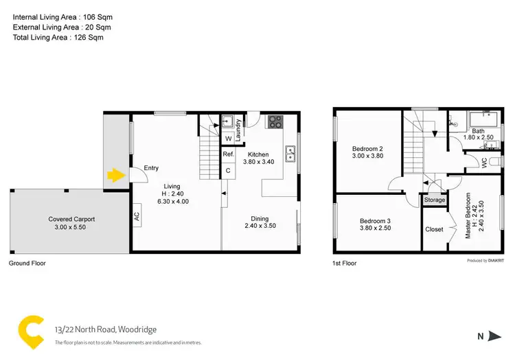 Floorplan of Homely townhouse listing, 13/22 North Road, Woodridge QLD 4114