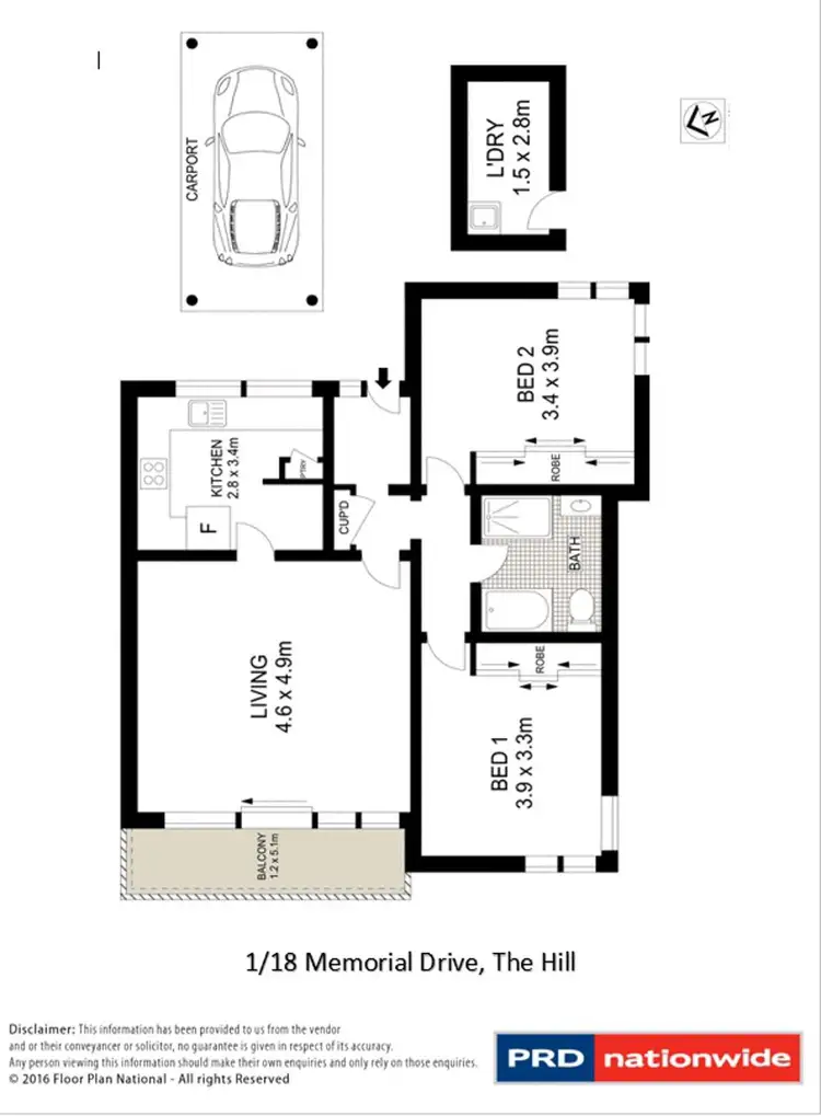 Floorplan of Homely apartment listing, 1/18 Memorial Drive, The Hill NSW 2300
