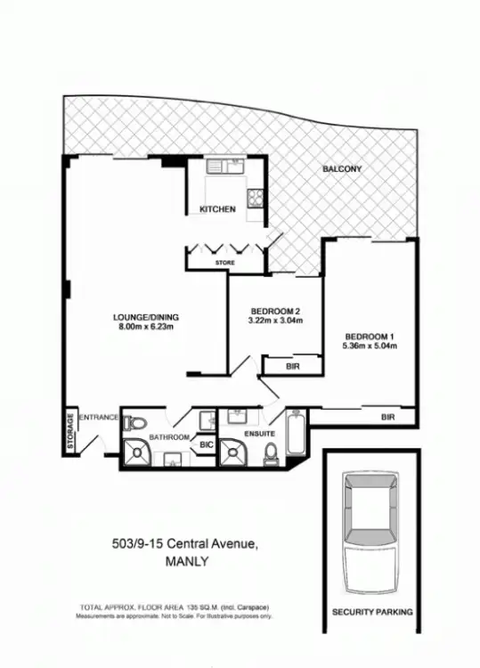 Floorplan of Homely unit listing, 503/5-19 Central Avenue, Manly NSW 2095