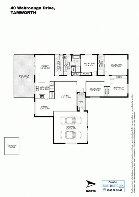 Floorplan of Homely house listing, 40 Wahroonga Drive, Tamworth NSW 2340