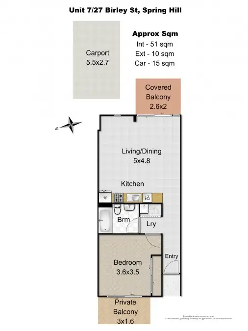 Floorplan of Homely apartment listing, 7/27 Birley Street, Spring Hill QLD 4000